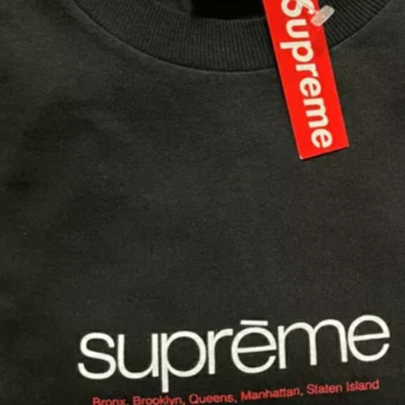 supreme black 5 borroughs /shop tee large - Picture 1 of 2